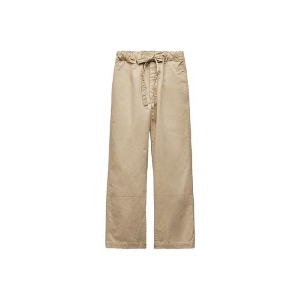 Zara Washed Twill Pants Light Whiskey Old Money Coastal Oversized Quiet Luxury - Picture 2 of 12
